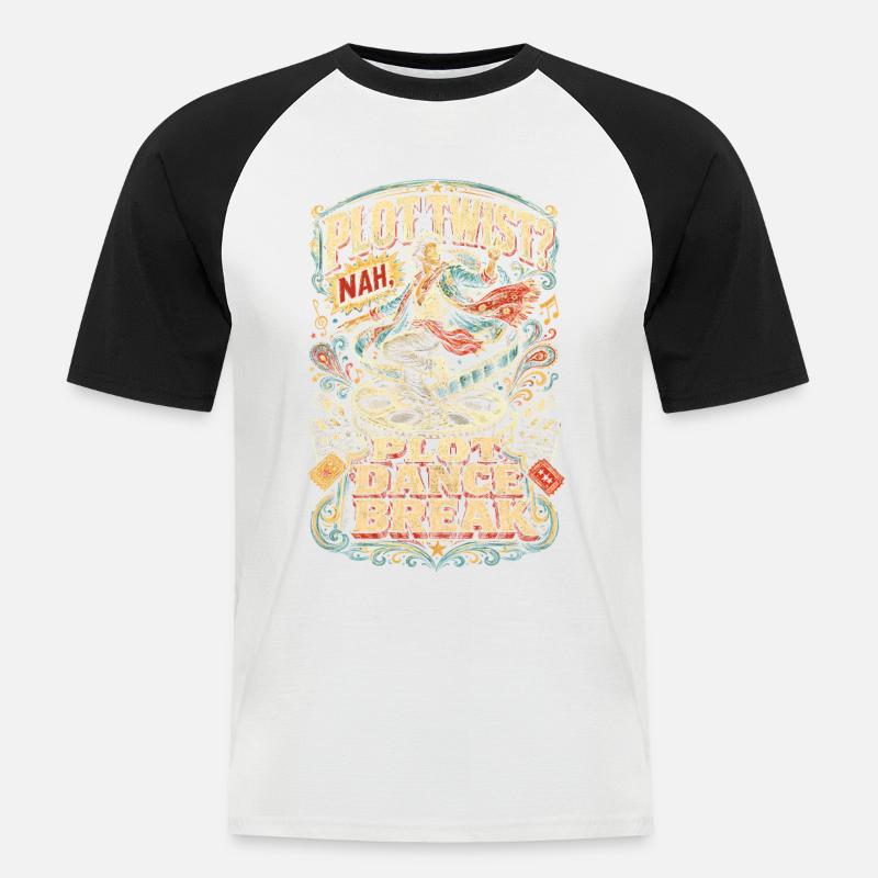 Bollywood Plot Dance Break - Männer Baseball-T-Shirt - Weiß/Schwarz