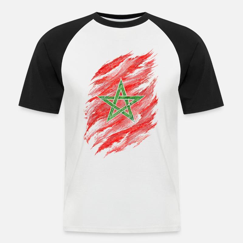 Moroccan Moroccan Moroccan - Men's Baseball T-Shirt - white/black