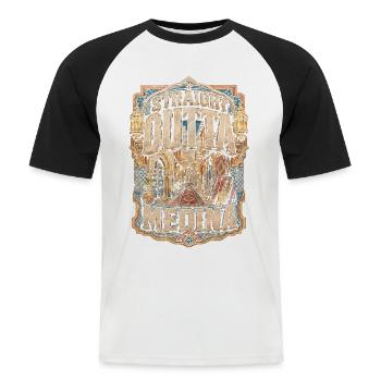 Marokkaner Marokko Straight Outta Medina - Männer Baseball-T-Shirt - Weiß/Schwarz - Vorne - Nik (191cm)