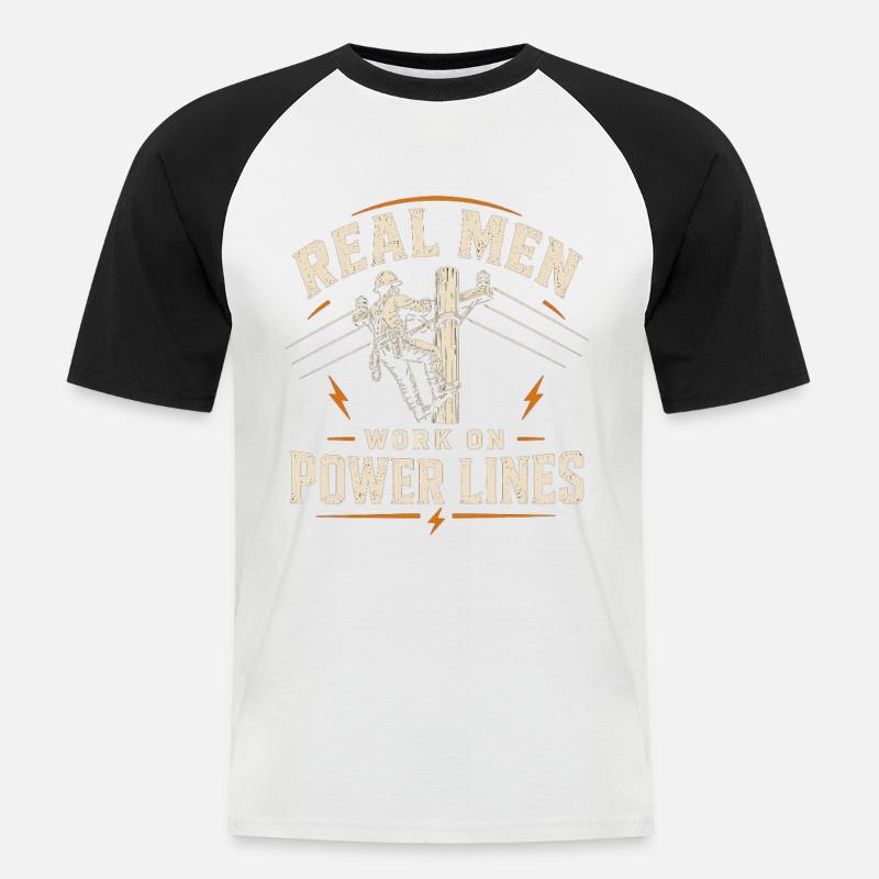 Electrician Engineer Technology Cable Design - Men's Baseball T-Shirt - white/black