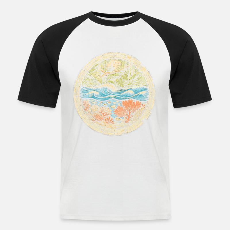 Belize Belizean Root - Men's Baseball T-Shirt - white/black