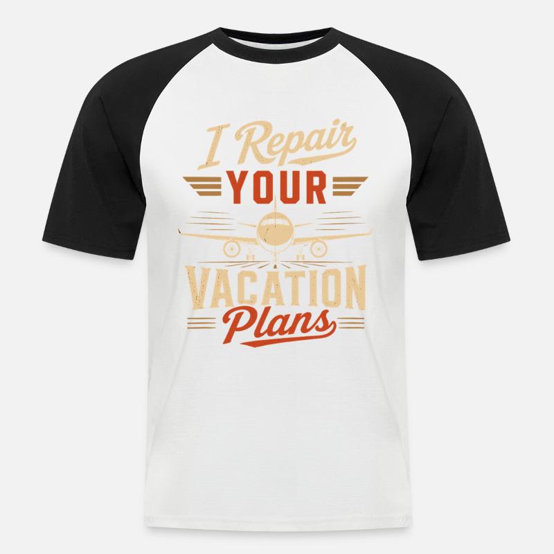 Luftfahrt Technik Flugzeugwartung Experte - Männer Baseball-T-Shirt - Weiß/Schwarz