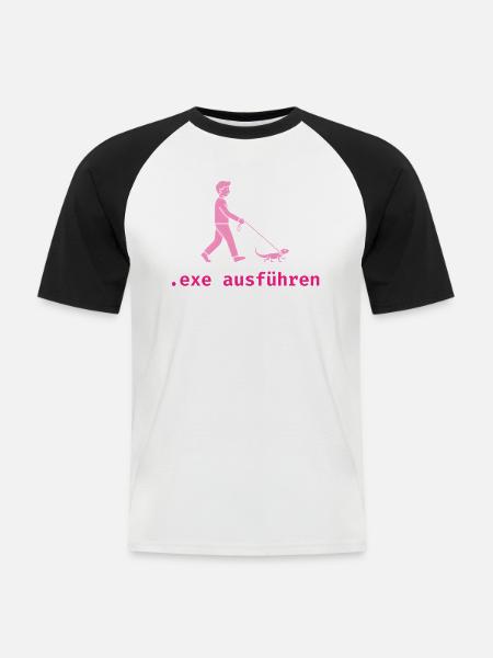 .exe ausführen ADMIN - Männer Baseball-T-Shirt - Weiß/Schwarz