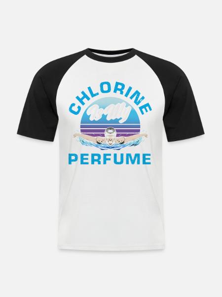 Lustige Schwimmer Sprüche & Schwimmverein Design - Männer Baseball-T-Shirt - Weiß/Schwarz