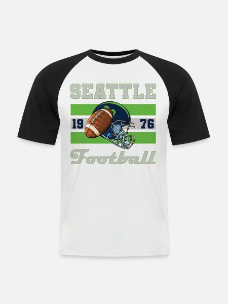 Seattle Football Shirt - Männer Baseball-T-Shirt - Weiß/Schwarz