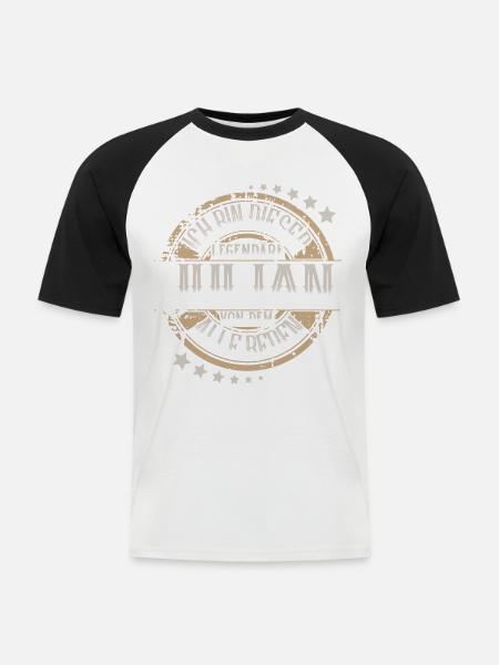 Julian - Männer Baseball-T-Shirt - Weiß/Schwarz
