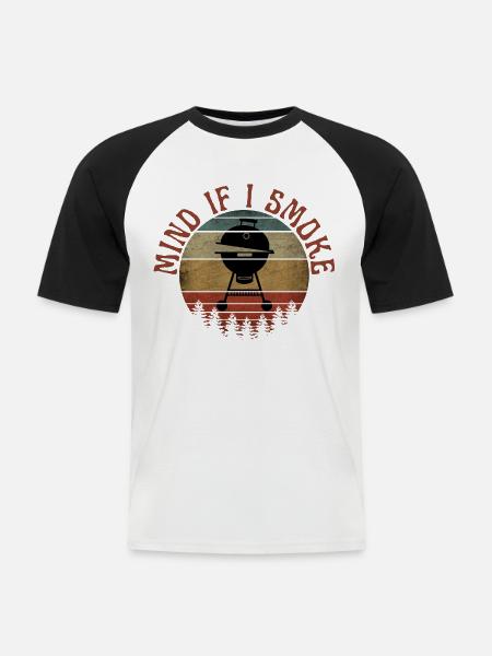 DARF ICH RAUCHEN - Männer Baseball-T-Shirt - Weiß/Schwarz