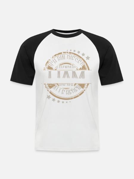 Liam - Männer Baseball-T-Shirt - Weiß/Schwarz