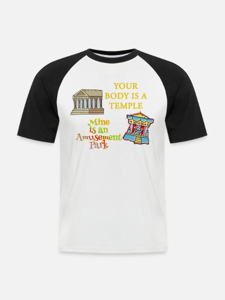Temple Body Vergnügungspark - Männer Baseball-T-Shirt - Weiß/Schwarz