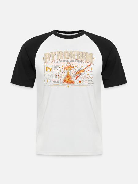 Old School Chemistry  - Männer Baseball-T-Shirt - Weiß/Schwarz