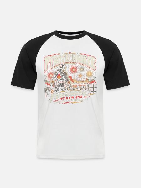 Pyrotechniker - Feuerwerk ist Leidenschaft - Männer Baseball-T-Shirt - Weiß/Schwarz