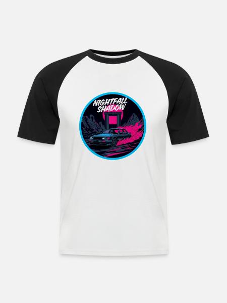 Nightfall Shadow Retro Racer Bekleidung - Männer Baseball-T-Shirt - Weiß/Schwarz