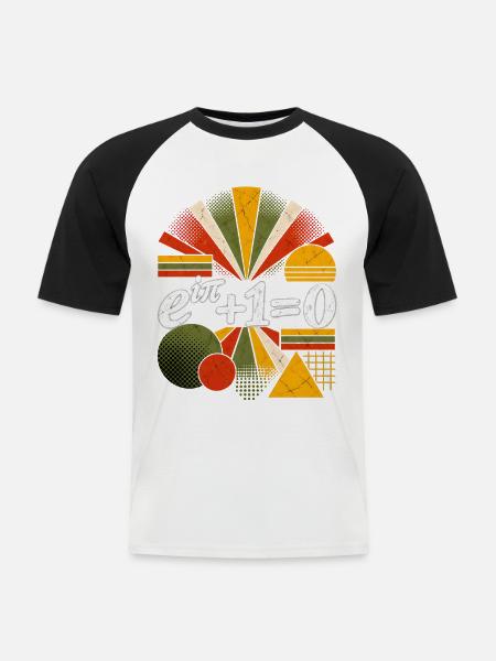Euler-Identität – Mathematik-Wissenschaftsgleichung - Männer Baseball-T-Shirt - Weiß/Schwarz