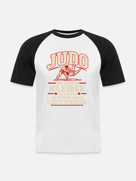 judo  - Männer Baseball-T-Shirt - Weiß/Schwarz