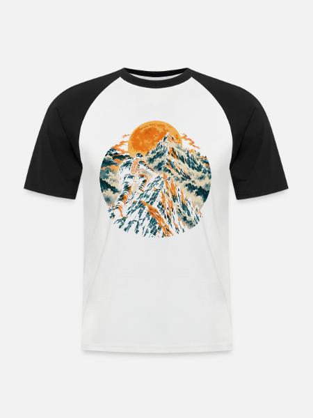 Klettern, Bergsteigen, Kletterer, Berg - Männer Baseball-T-Shirt - Weiß/Schwarz