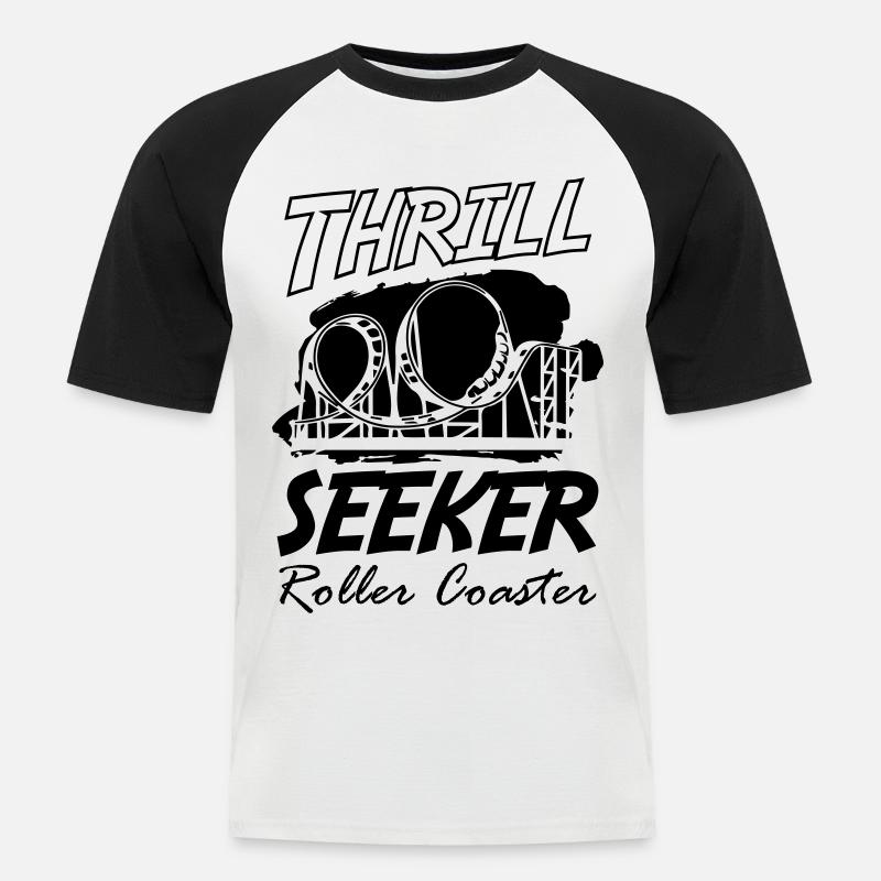 Roller Coaster Thrill Seeker - Men's Baseball T-Shirt - white/black