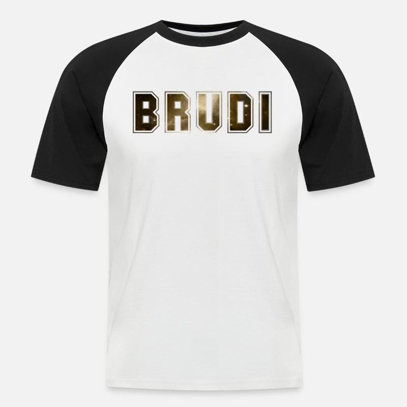 Brudi - Männer Baseball-T-Shirt - Weiß/Schwarz
