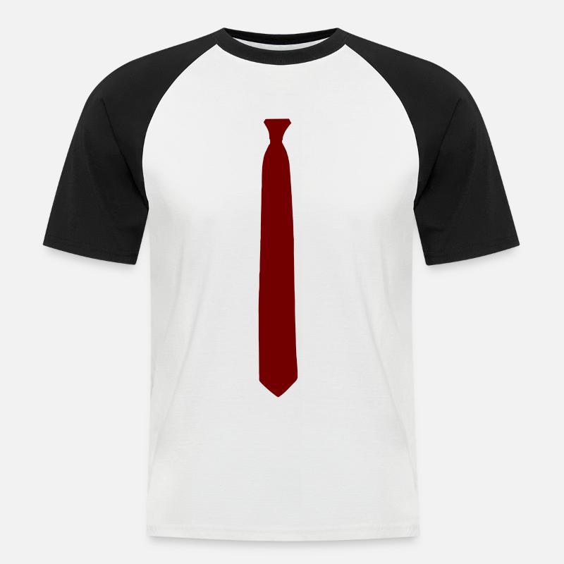 cravatta - Maglia da baseball a manica corta da uomo - bianco/nero