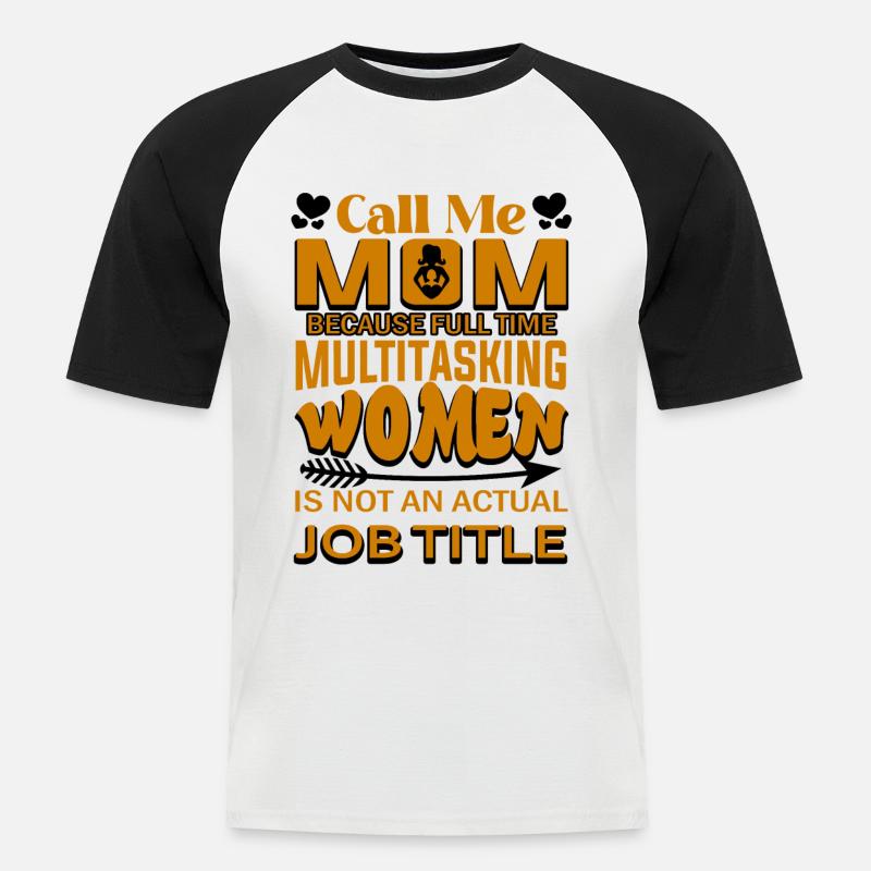 Mutter Multitasking - Männer Baseball-T-Shirt - Weiß/Schwarz