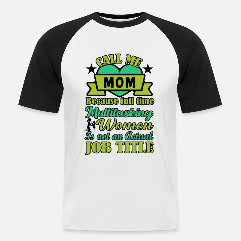 Mutter Multitasking - Männer Baseball-T-Shirt - Weiß/Schwarz