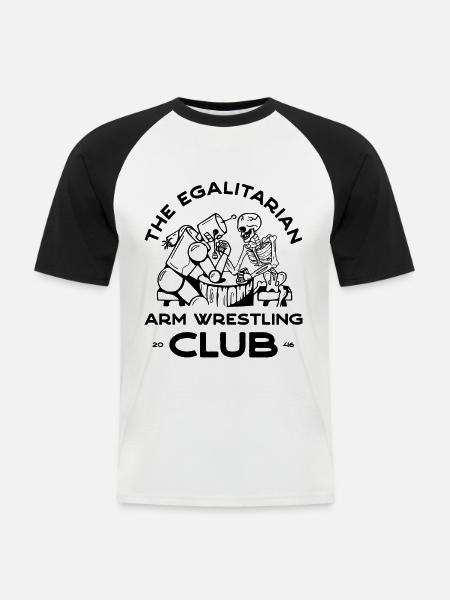 Arm Wrestling – 1 - Men's Baseball T-Shirt - white/black
