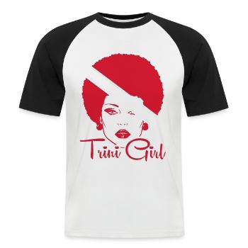 Trinidad and Tobago Girl - Men's Baseball T-Shirt - white/black - Front - Nik (191cm)