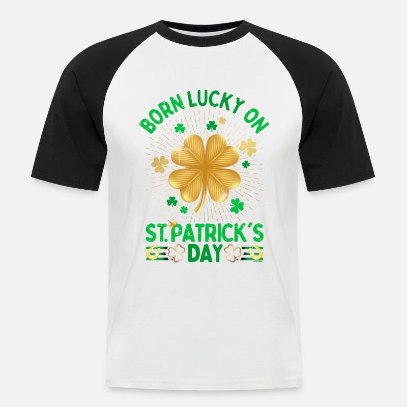 Irland Saint Patrick's Day oder - Männer Baseball-T-Shirt - Weiß/Schwarz