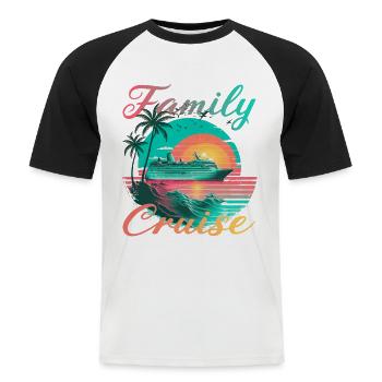Family Cruise für Kreuzfahrt Fans - Männer Baseball-T-Shirt - Weiß/Schwarz - Vorne - Nik (191cm)