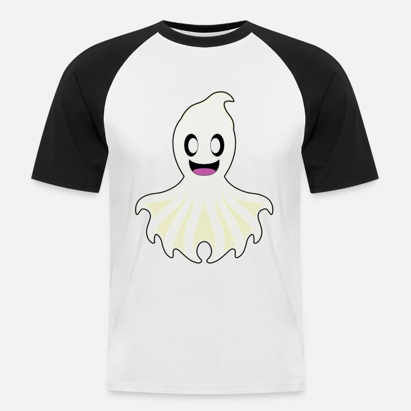 Krake Geist - Männer Baseball-T-Shirt - Weiß/Schwarz