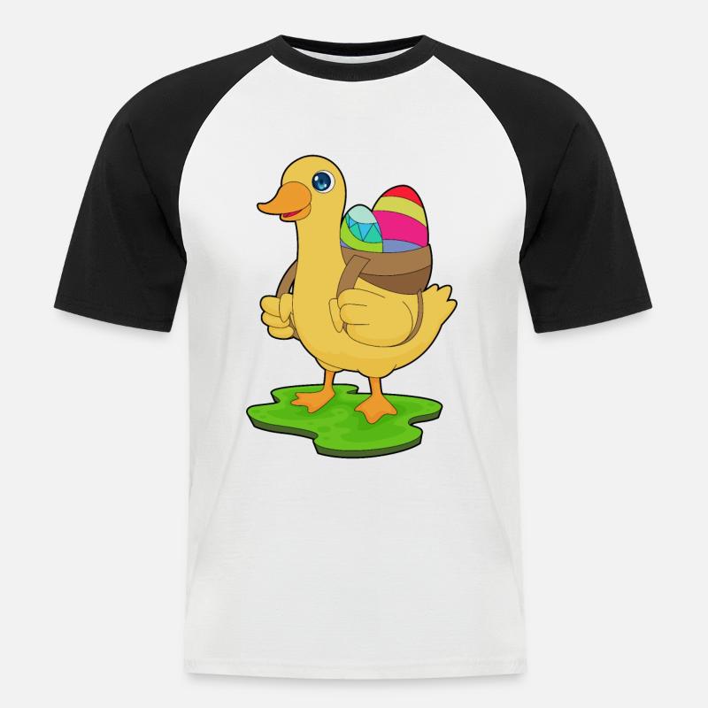 Duck Easter Easter Eggs - Men's Baseball T-Shirt - white/black