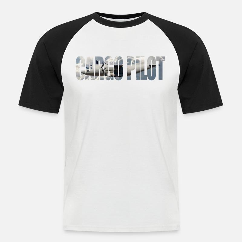 Cargo pilot C-27 - Männer Baseball-T-Shirt - Weiß/Schwarz