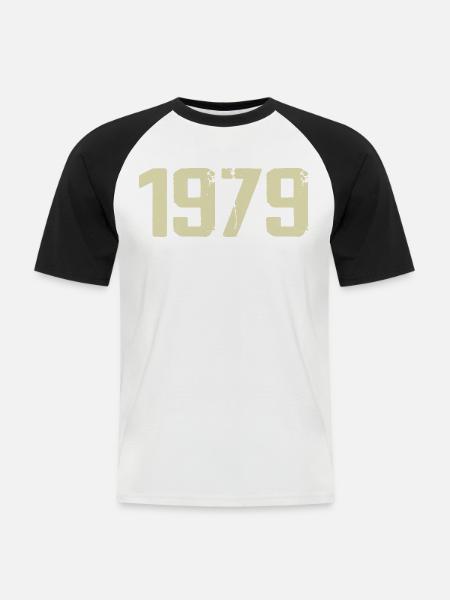 Jubilé 1979 - T-shirt baseball manches courtes Homme - blanc/noir
