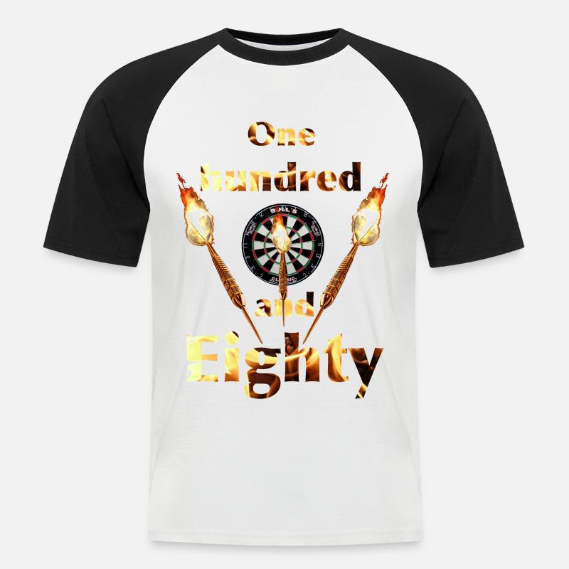Onehundred and eighty - Männer Baseball-T-Shirt - Weiß/Schwarz