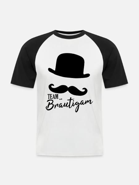 Team Bräutigam - Männer Baseball-T-Shirt - Weiß/Schwarz