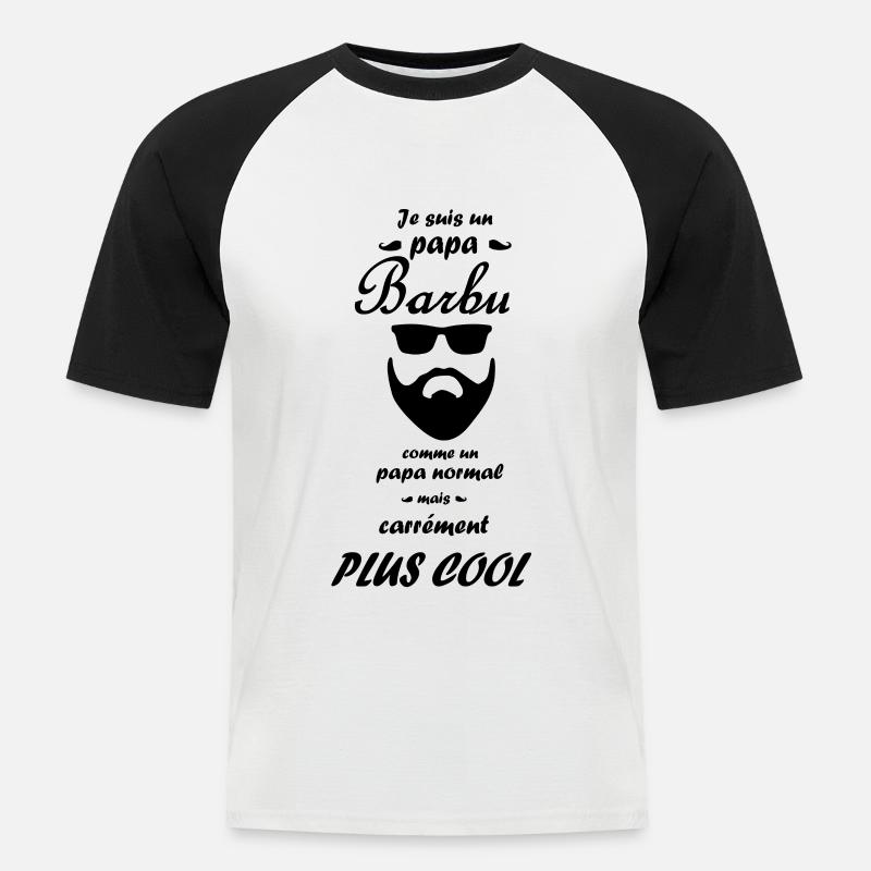 Ich bin ein bärtiger Papa. - Männer Baseball-T-Shirt - Weiß/Schwarz