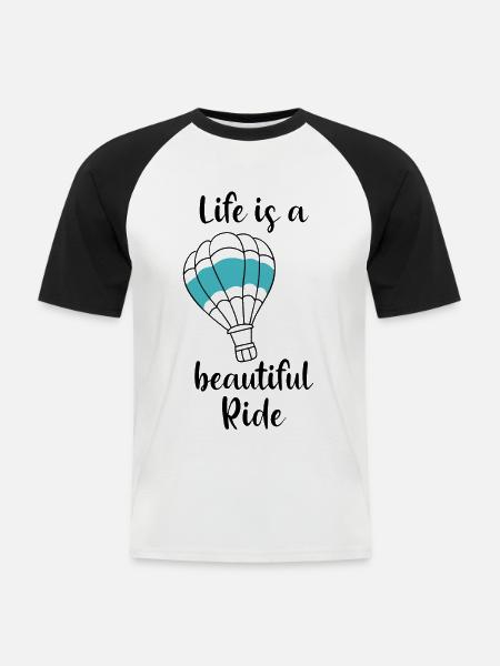 Heißluftballon Ballon fliegen - Männer Baseball-T-Shirt - Weiß/Schwarz