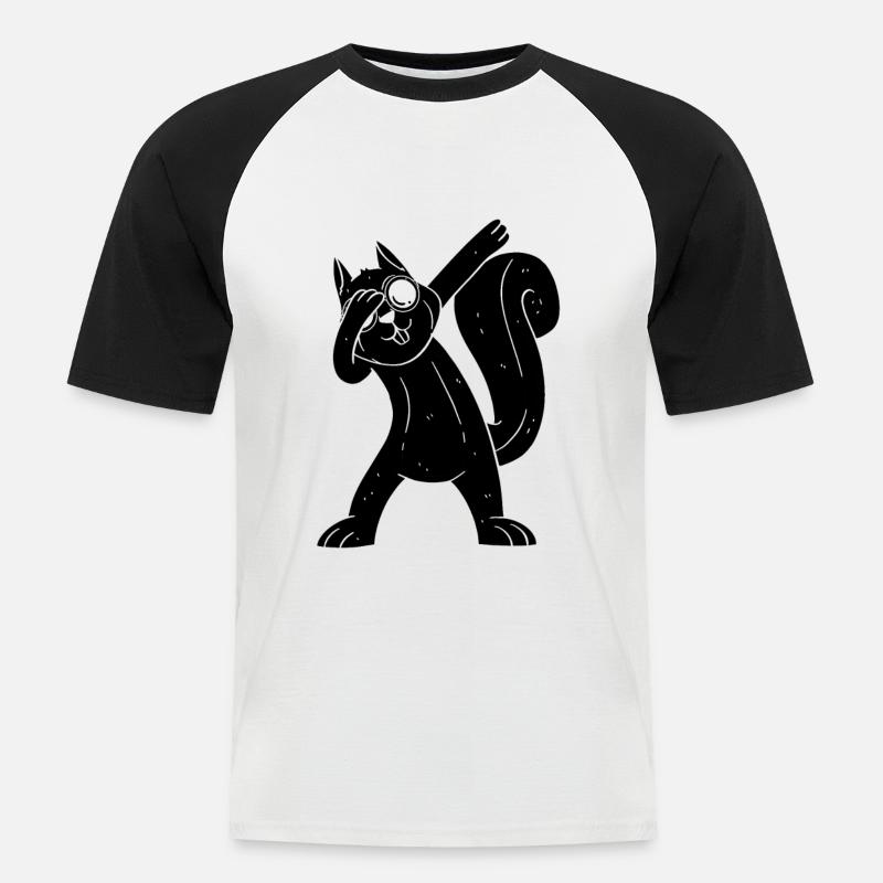 Eichhörnchen, cooles Eichhörnchen mit - Männer Baseball-T-Shirt - Weiß/Schwarz