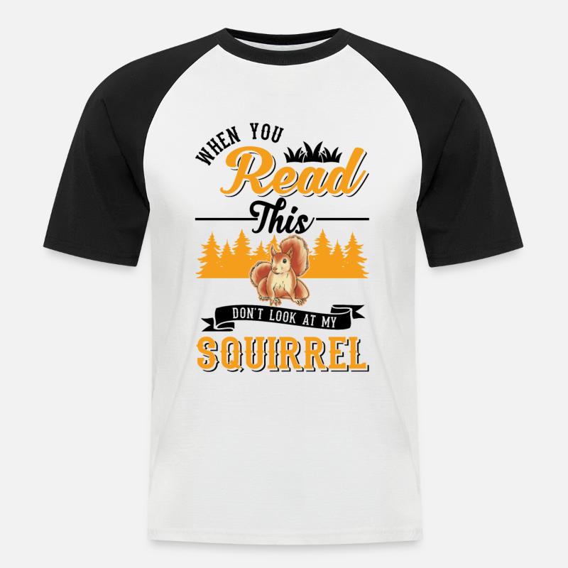Squirrel Gift Grey Squirrel - Men's Baseball T-Shirt - white/black