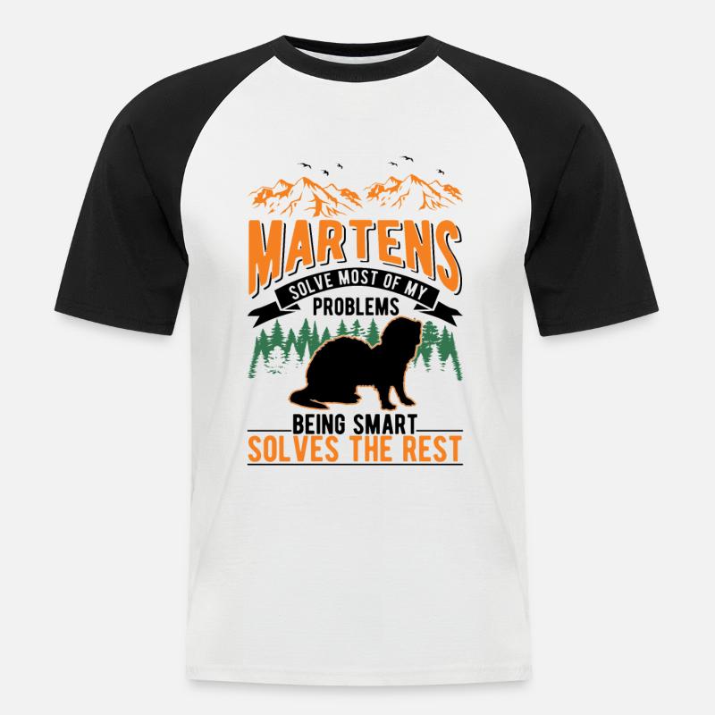 Marder Geschenk Nerz Dachs Baummarder - Männer Baseball-T-Shirt - Weiß/Schwarz