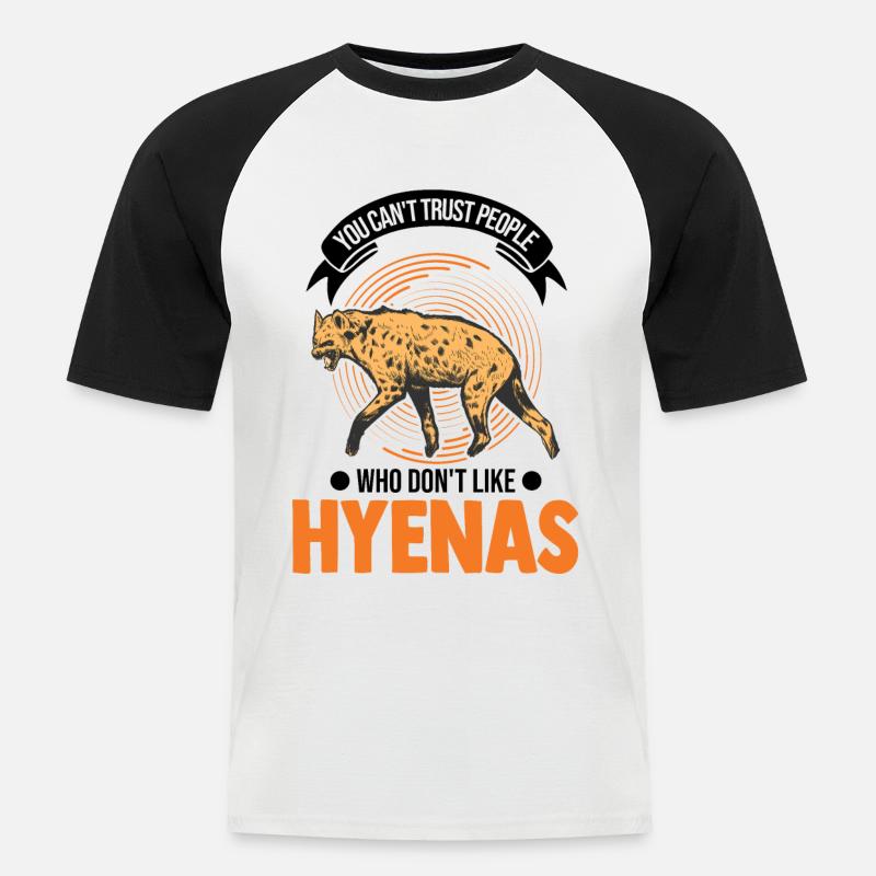 Hyäne Geschenk Erdwolf Hyena - Männer Baseball-T-Shirt - Weiß/Schwarz