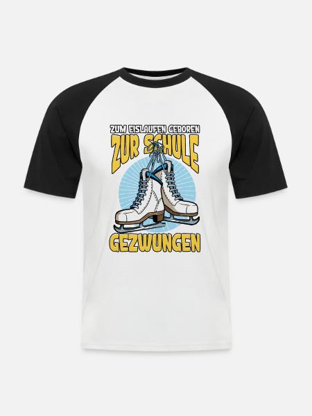 Eislaufen - Männer Baseball-T-Shirt - Weiß/Schwarz