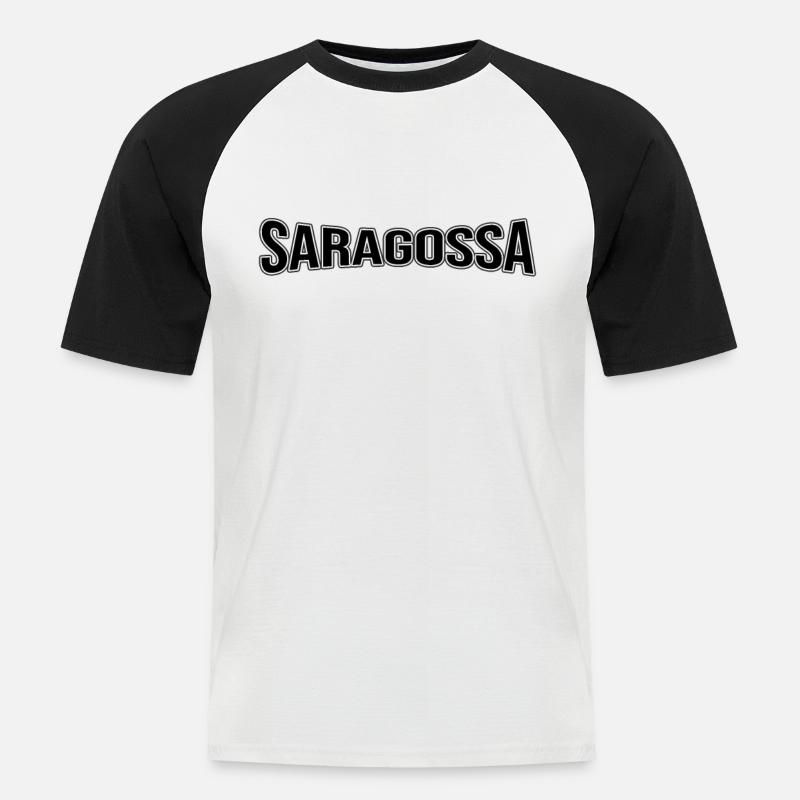 Saragossa - Männer Baseball-T-Shirt - Weiß/Schwarz