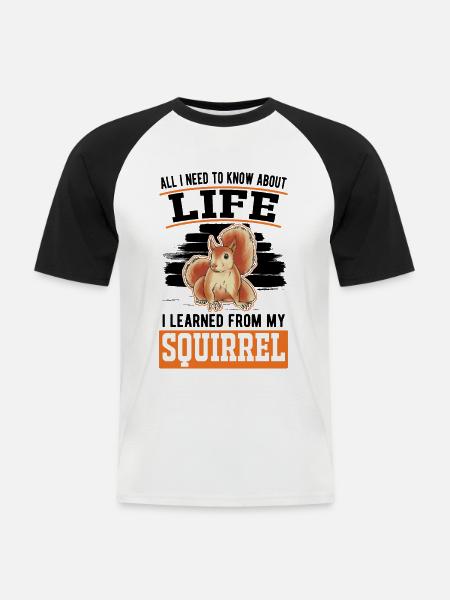 Eichhörnchen Geschenk Grauhörnchen Squirrel - Männer Baseball-T-Shirt - Weiß/Schwarz