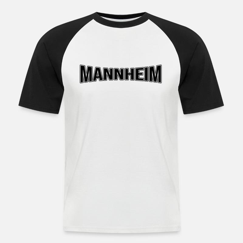 Mannheim - Männer Baseball-T-Shirt - Weiß/Schwarz