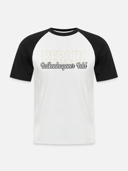 Berlin Falkenhagener Feld - Männer Baseball-T-Shirt - Weiß/Schwarz