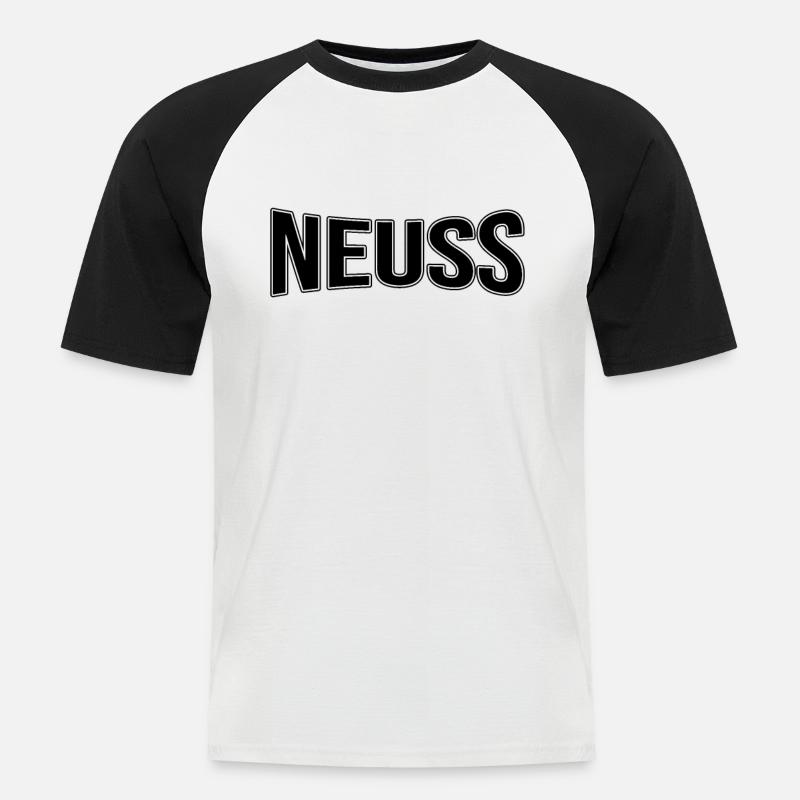 Neuss - Männer Baseball-T-Shirt - Weiß/Schwarz