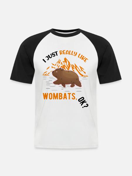 J’aime vraiment Wombats - T-shirt baseball manches courtes Homme - blanc/noir