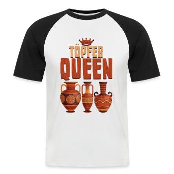 Töpfern - Männer Baseball-T-Shirt - Weiß/Schwarz - Vorne - Nik (191cm)