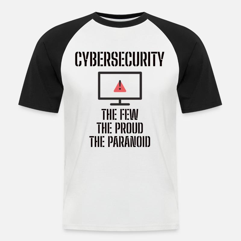 Cybersecurity - IT-Sicherheit Informatiker - Männer Baseball-T-Shirt - Weiß/Schwarz