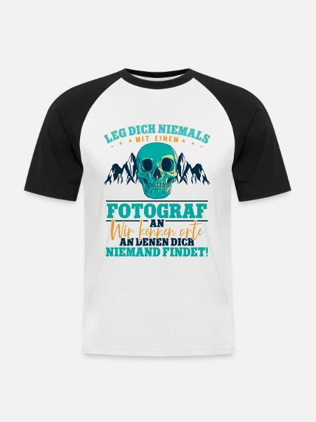 Fotografieren Fotografen - Männer Baseball-T-Shirt - Weiß/Schwarz